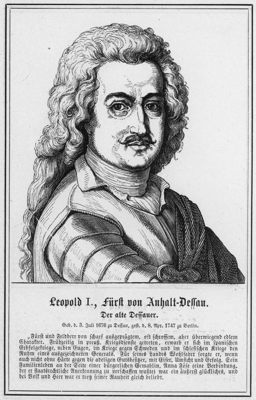 Leopold I, Prins af Anhalt-Dessau, Den gamle Dessauer (stik) af German School