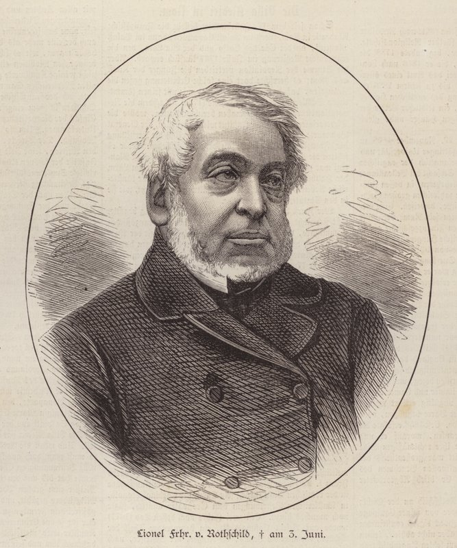 Lionel de Rothschild, britisk bankmand, politiker og filantrop (gravering) af German School