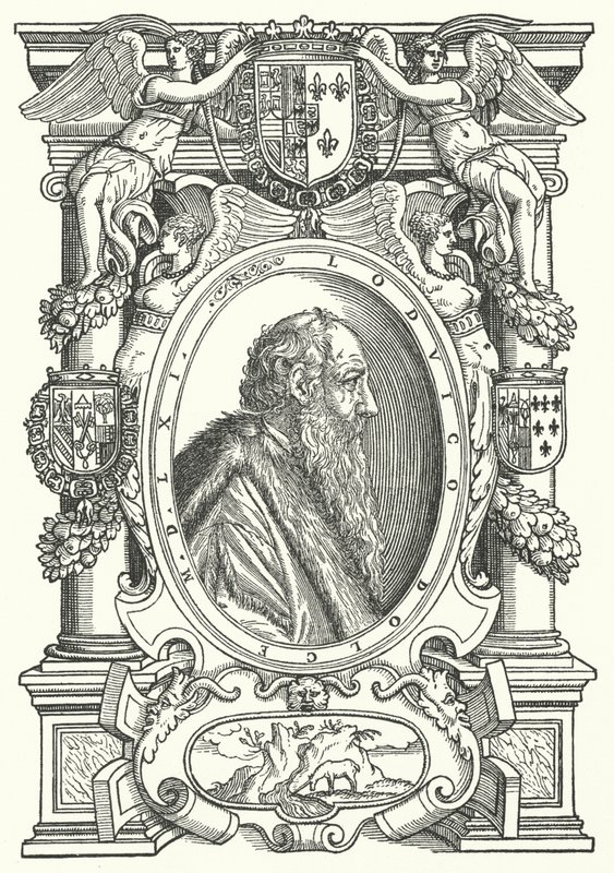 Ludovico Dolce, italiensk forfatter, maleriteoretiker og humanist (gravering) af German School