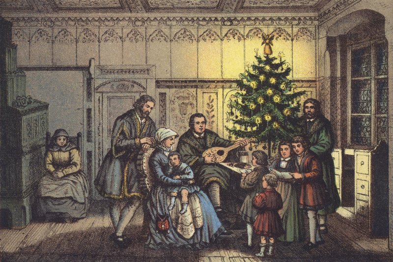 Luther i julen, i hans familiekreds af German School