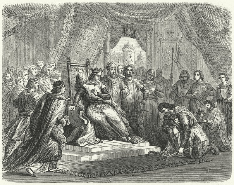 Malcolm IV af Skotland hylder Henry II af England ved Chester af German School