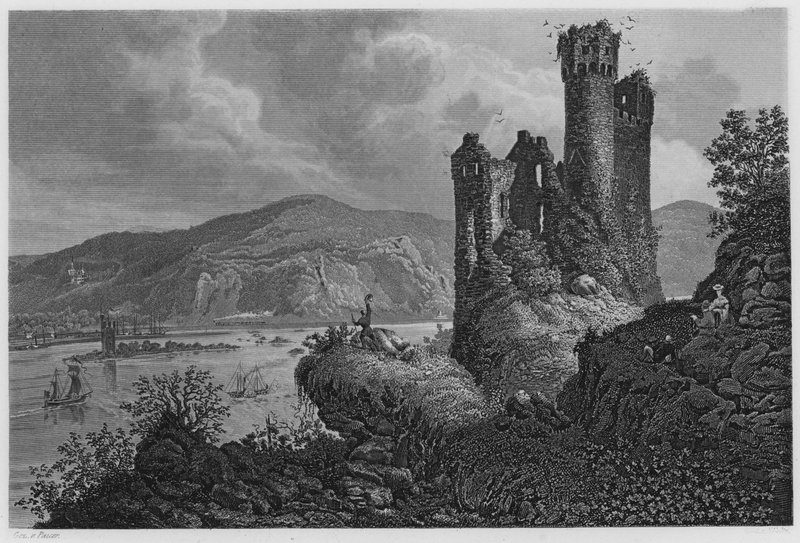 Mausethurm og Ehrenfels (gravering) af German School