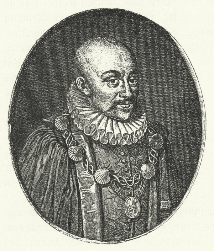 Michel de Montaigne, fransk filosof (gravering) af German School