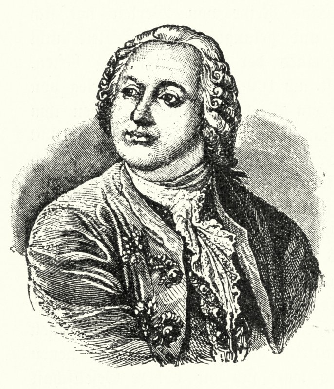 Mikhail Lomonosov, russisk forfatter og videnskabsmand (gravering) af German School