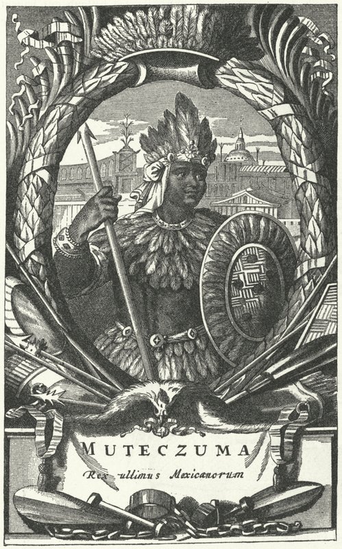 Montezuma II, aztekisk kejser (gravering) af German School