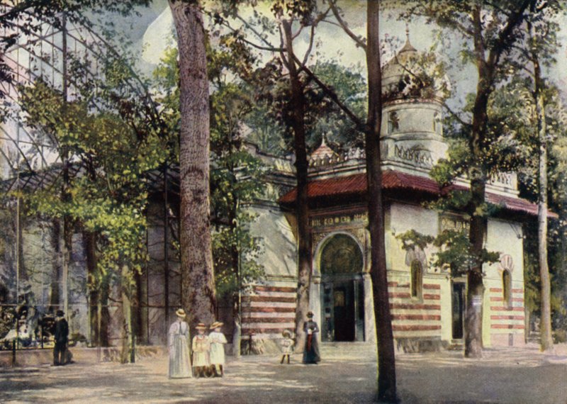 Ny voliere, Berlin Zoological Garden, Tyskland (farve litho) af German School