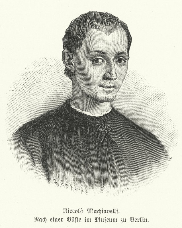 Niccolo Machiavelli, italiensk diplomat, politiker, filosof og forfatter (litho) af German School