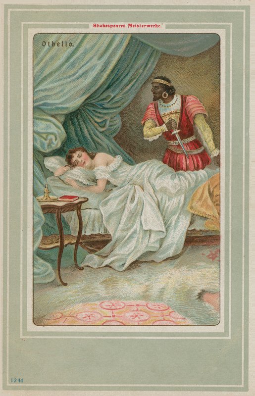 Othello nærmer sig den sovende Desdemona af German School