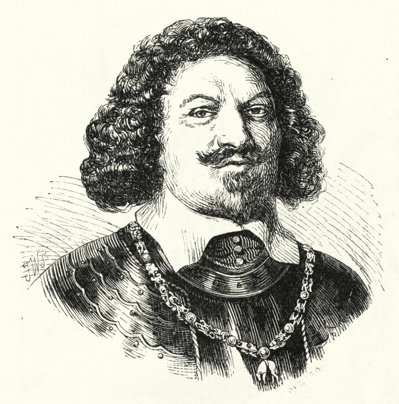 Ottavio Piccolomini, italiensk general i Det Hellige Romerske Riges hær i Trediveårskrigen (gravering) af German School