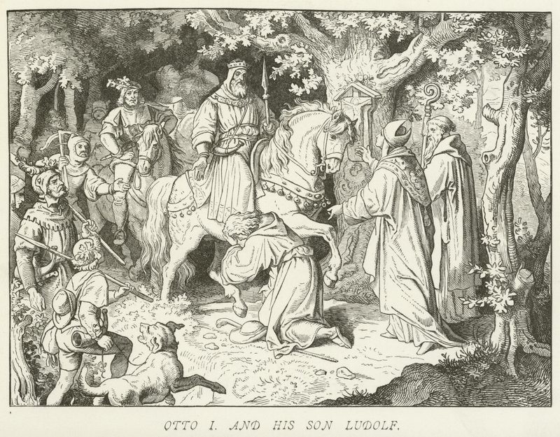 Otto I og hans søn Ludolf af German School