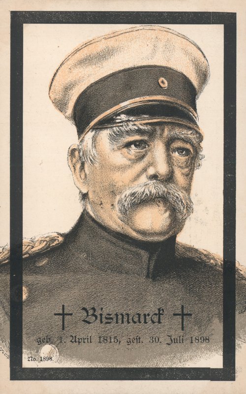 Otto von Bismarck (farve litho) af German School