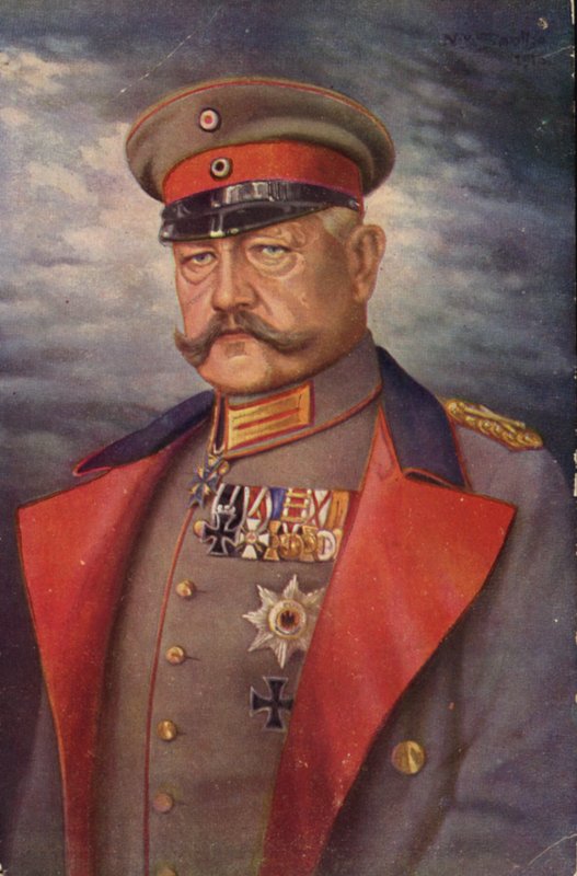 Paul von Hindenburg (farvelitografi) af German School