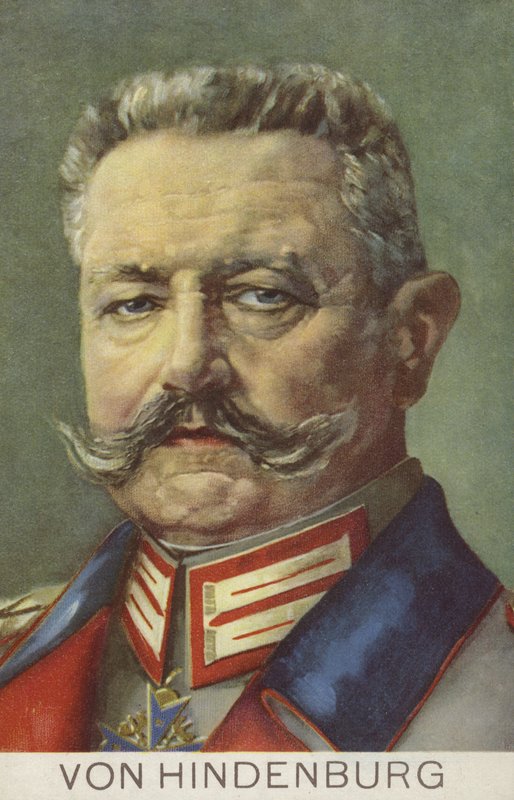 Paul von Hindenburg, tysk feltmarskal og politiker (farve litho) af German School