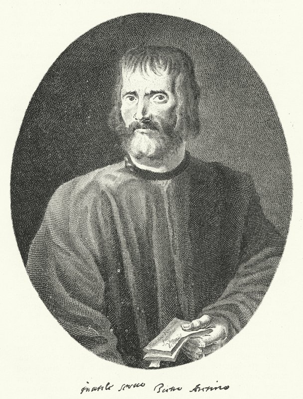 Pietro Aretino, italiensk digter og forfatter (gravering) af German School