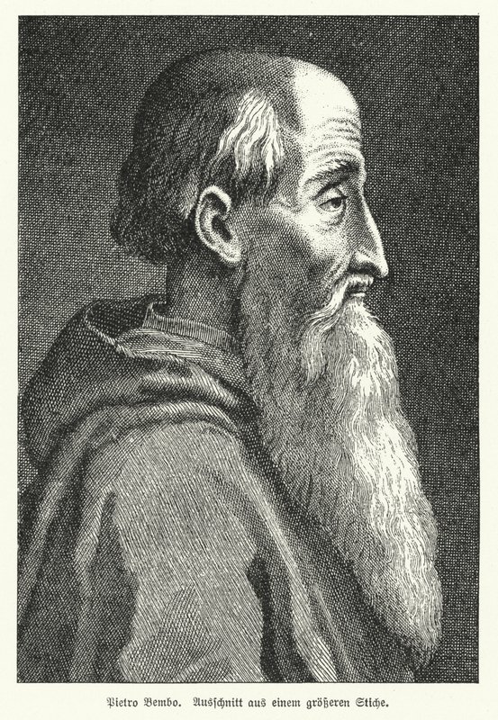 Pietro Bembo, italiensk lærd, digter, kardinal og medlem af Knights Hospitaller (litho) af German School