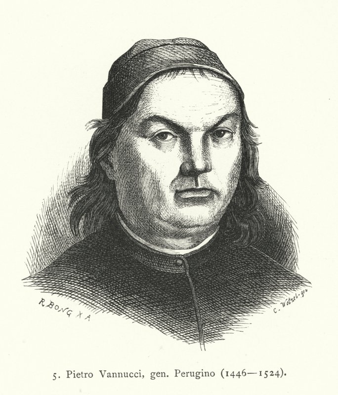 Pietro Perugino, italiensk renæssancekunstner (gravering) af German School