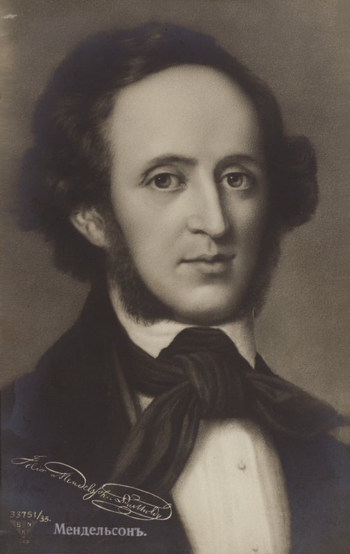 Portræt af Felix Mendelssohn af German School