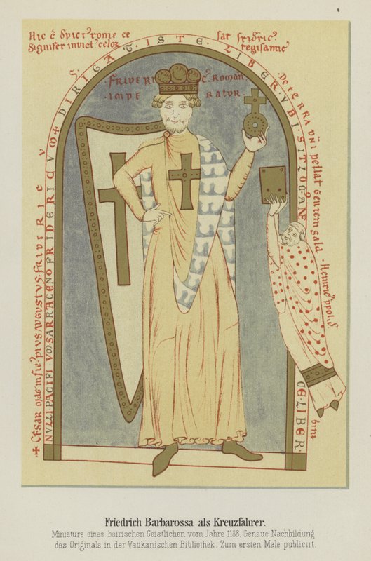 Portræt af Frederick Barbarossa, den hellige romerske kejser, som en korsfarer, 1188 af German School