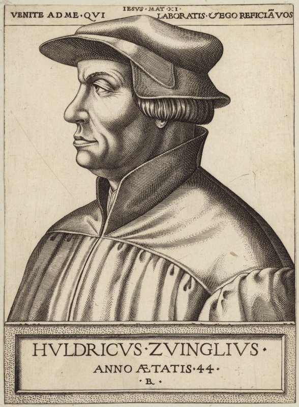 Portræt af Huldrych Zwingli af German School