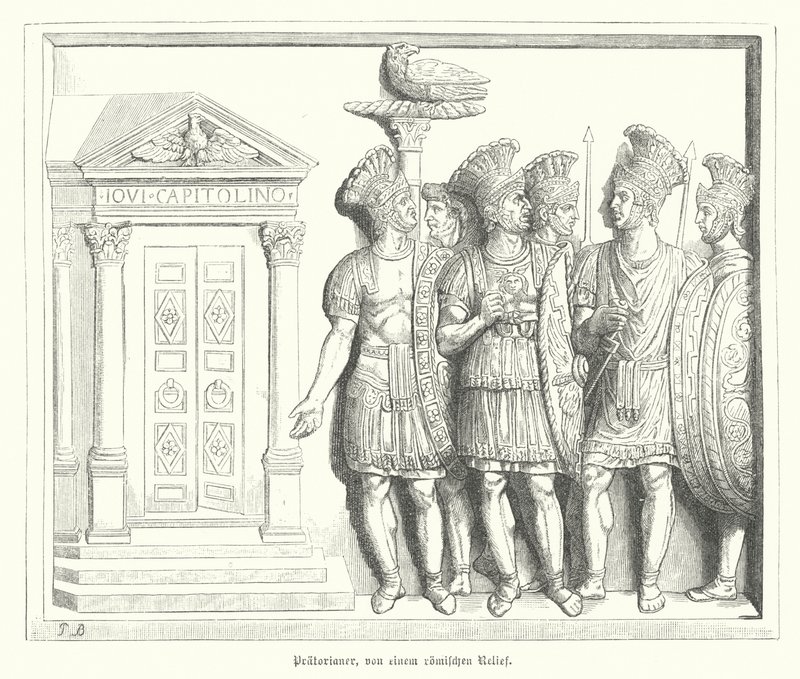 Prætorianergarden, efter et romersk relief (gravering) af German School