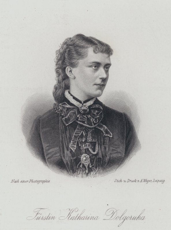 Prinsesse Catherine Dolgorukova, elskerinde og senere morganatisk hustru til zar Alexander II af Rusland (gravering) af German School
