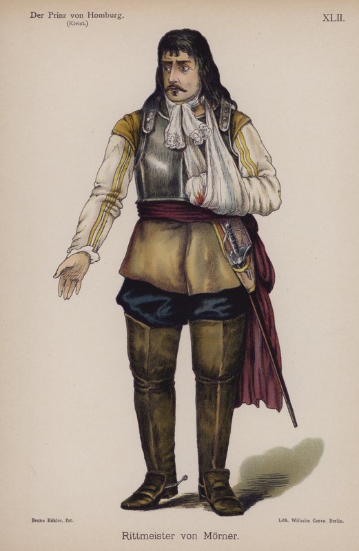 Rittmeister von Moerner, fra Der Prinz von Homburg (Prinsen af ​​Homburg) af Heinrich von Kleist (farve litho) af German School
