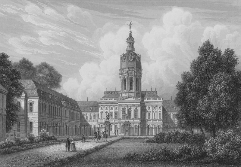 Royal Palace of Charlottenburg, Berlin (stålgravering) af German School