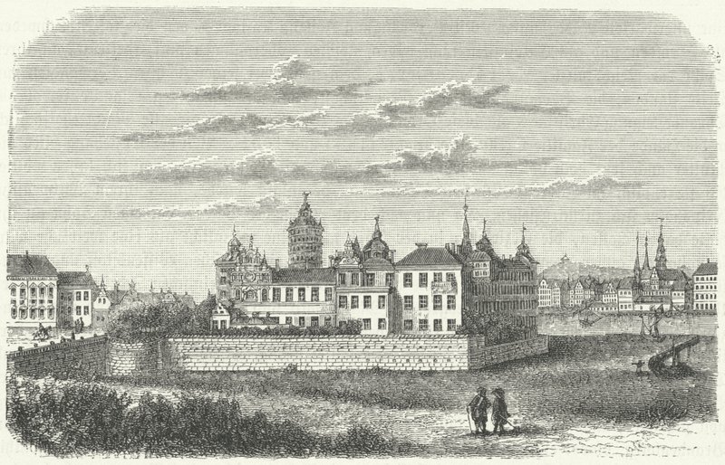 Kongepalads i Stockholm i det 17. århundrede (gravering) af German School