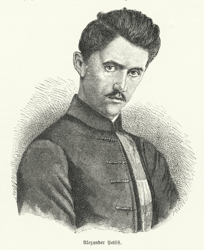 Sandor Petofi, ungarsk digter (litho) af German School