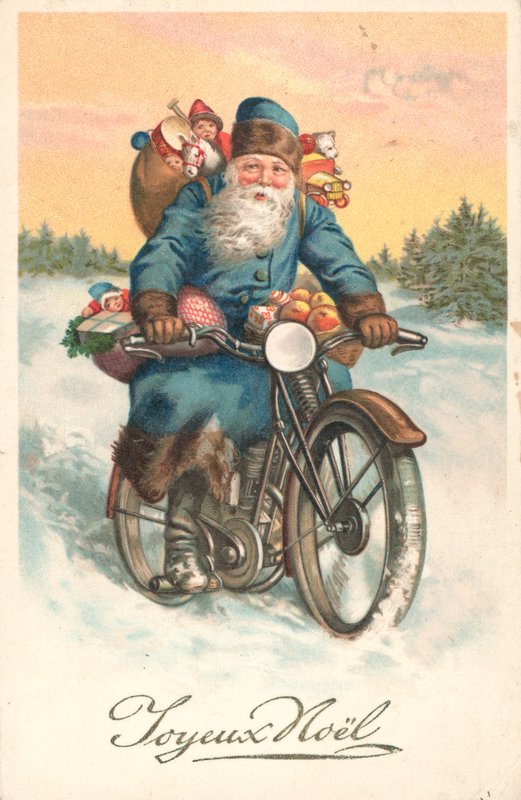 Julemanden på en motorcykel af German School