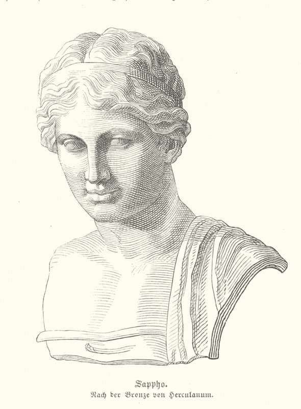 Sappho, oldgræsk digter (gravering) af German School