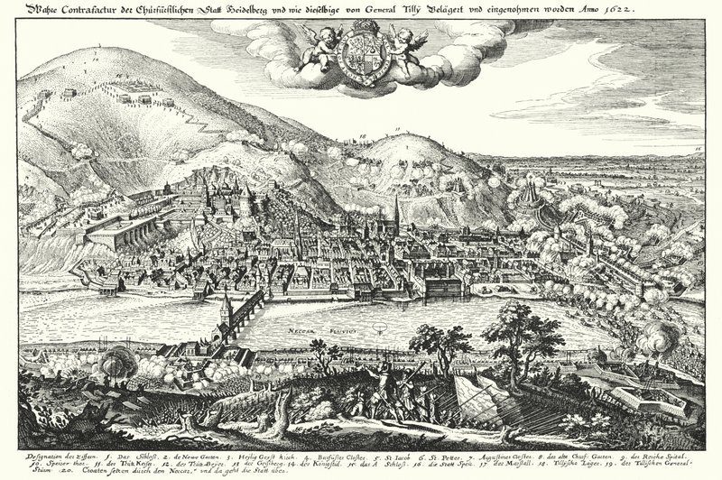 Belejring af Heidelberg af greven af Tilly af German School