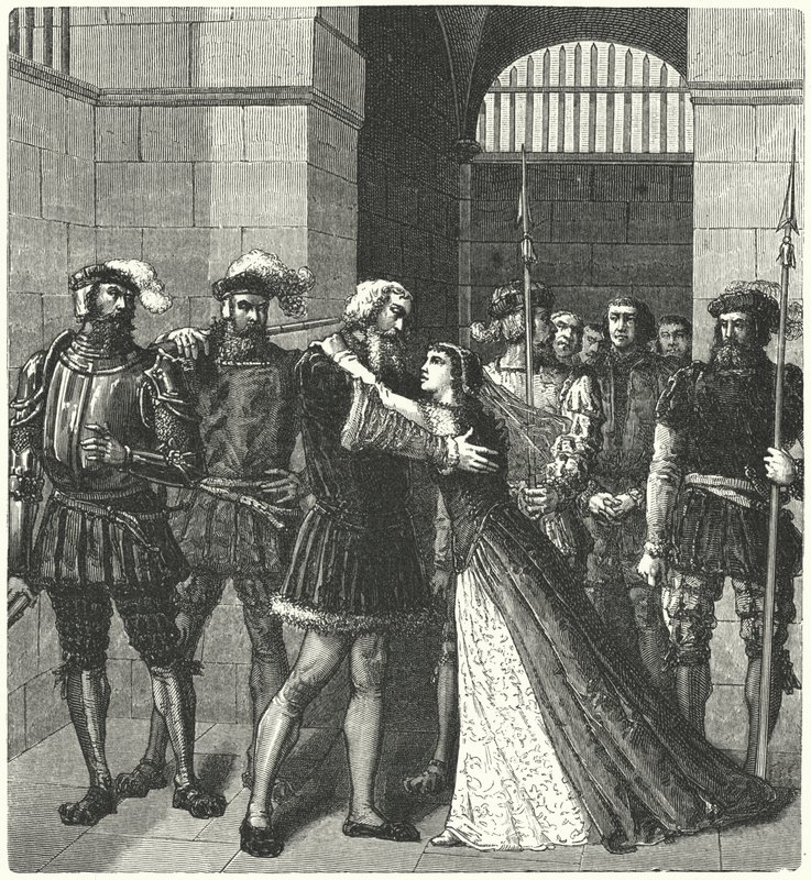 Sir Thomas More siger farvel til sin datter før hans henrettelse af German School