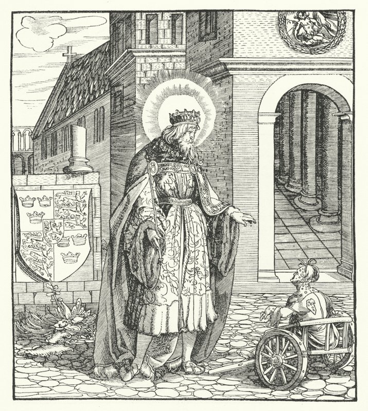 St Edward the Confessor, konge af England (gravering) af German School