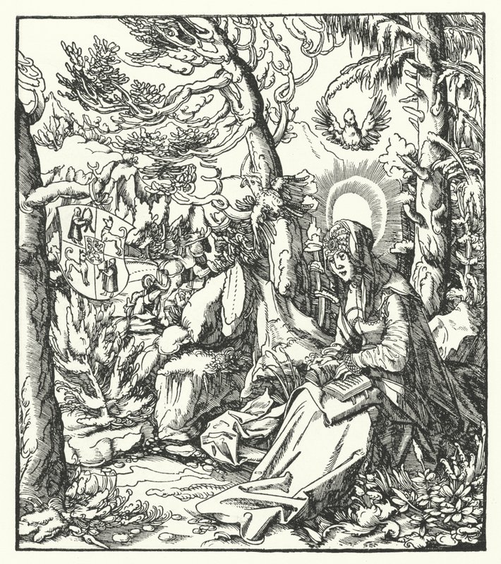 St Ida af Lorraine (c1040-1113) (gravering) af German School