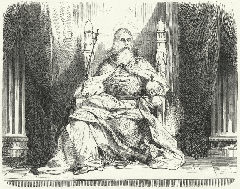 Stephen I, konge af Ungarn (gravering) af German School