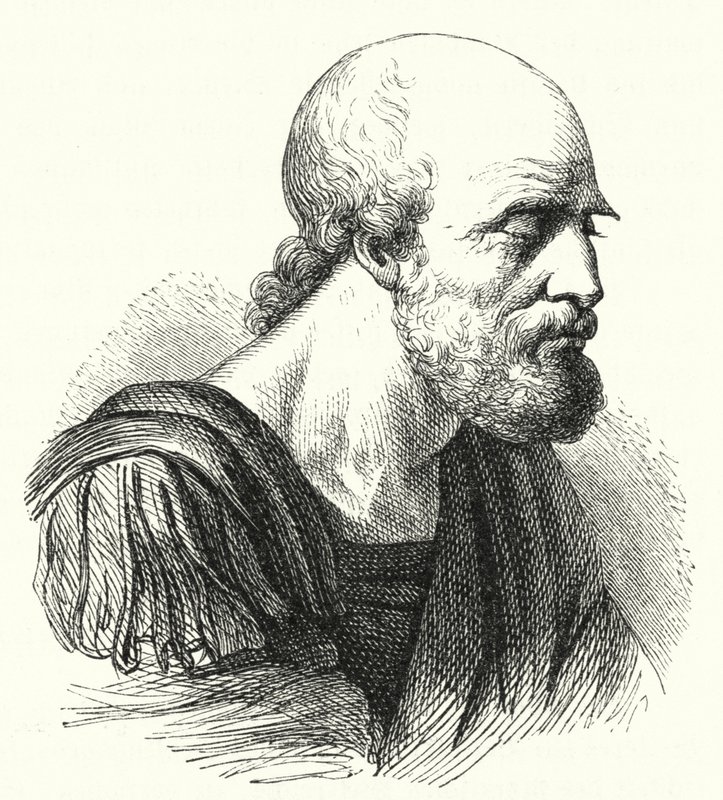 Den byzantinske general Belisarius som gammel mand (gravering) af German School