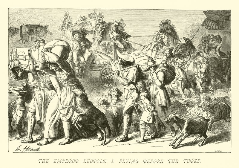 Kejser Leopold I, der flyver foran tyrkerne af German School