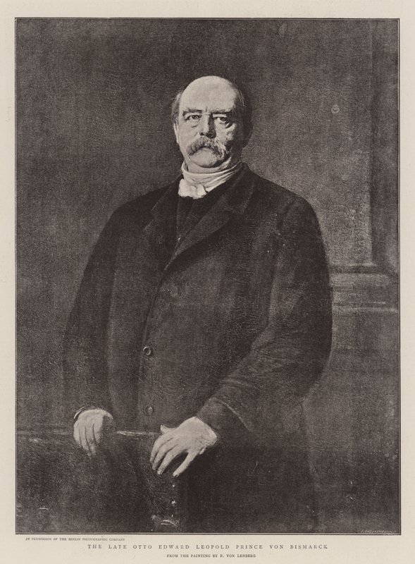 Den afdøde Otto Edward Leopold Prins von Bismarck (litho) af German School