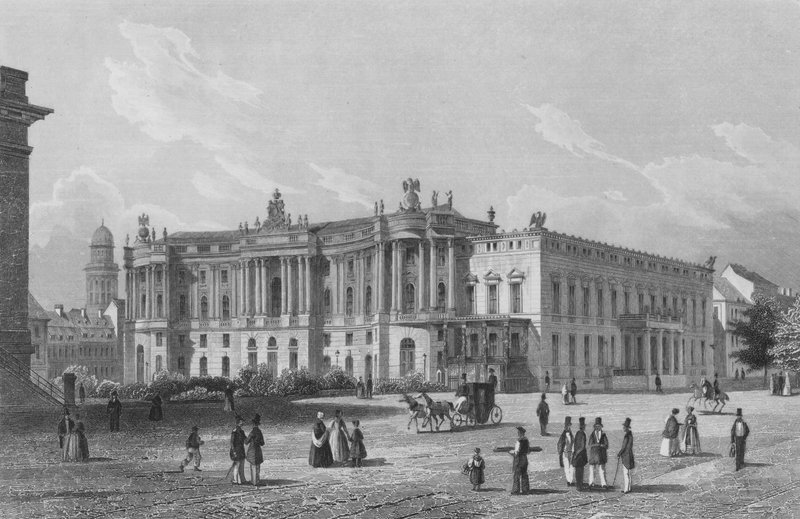 Biblioteket og Paladset for Prinserne af Preussen, Berlin (stålgravering) af German School