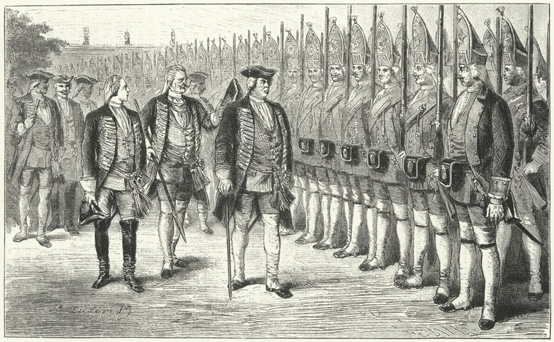 Potsdamer Riesengarde, infanteriregiment af højere end gennemsnittet soldater i hæren af Frederick William I af Preussen, 18. århundrede af German School