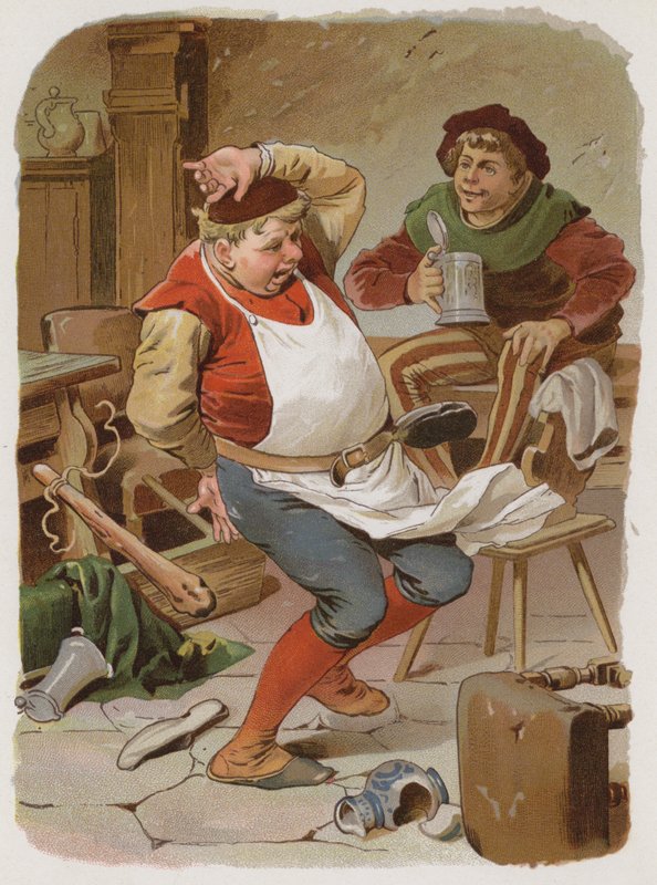 Ønskebordet, Guld-røvet og kællingen i sækken (chromolitho) af German School