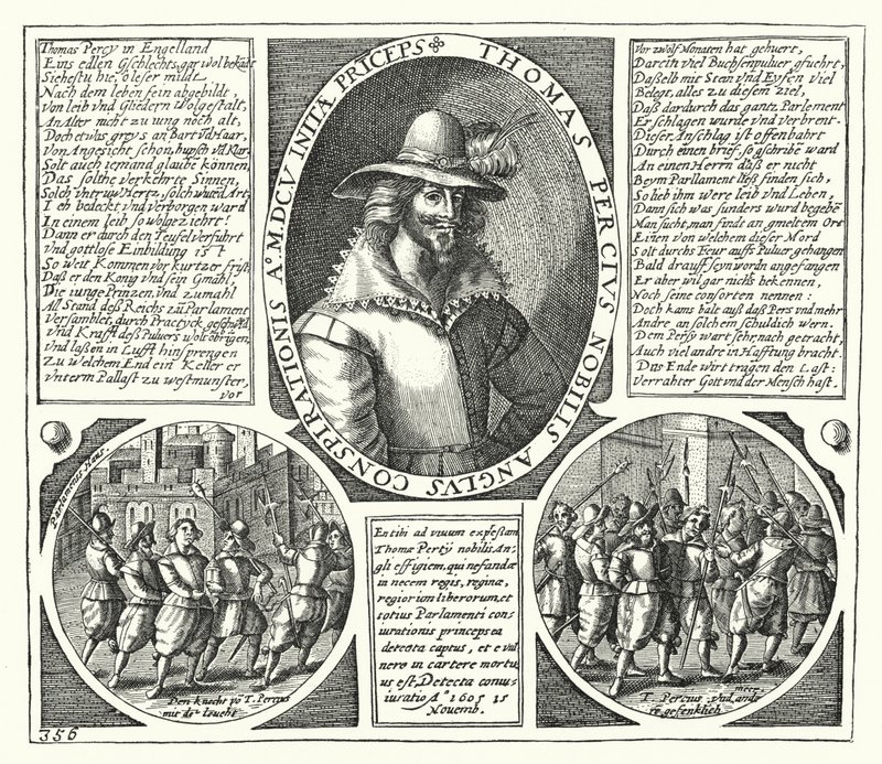 Thomas Percy, en af konspiratørerne bag Krudtplottet (gravering) af German School