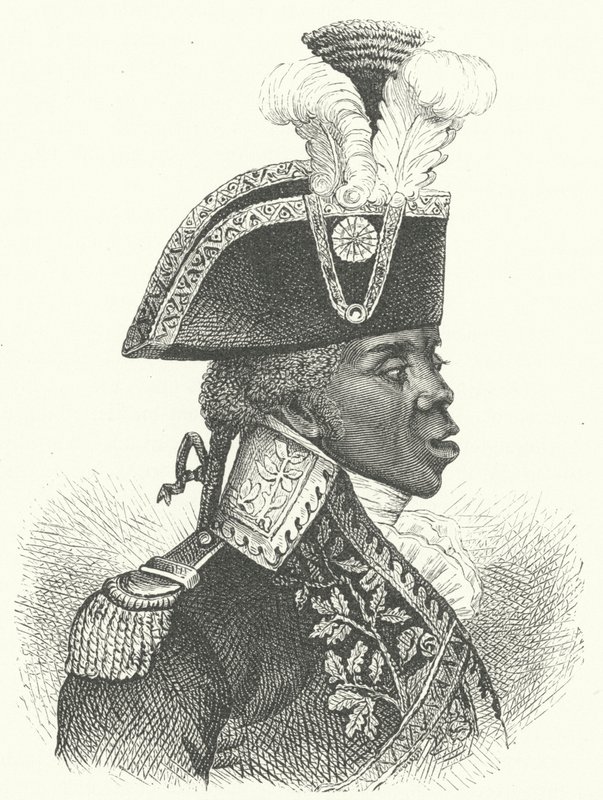 Toussaint Louverture, leder af den haitiske revolution (gravering) af German School