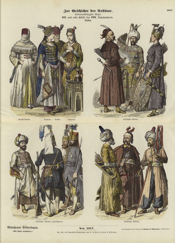 Turkish costumes, 17th and first half of 18th Century  af German School
