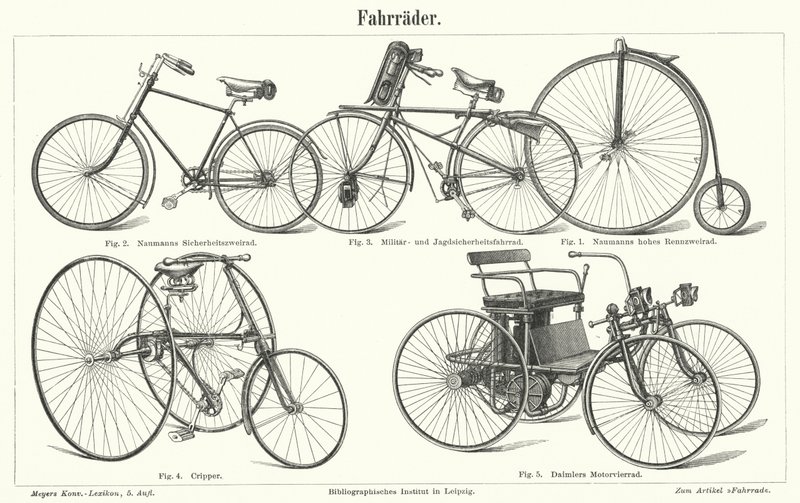 Cykeltyper (gravering) af German School
