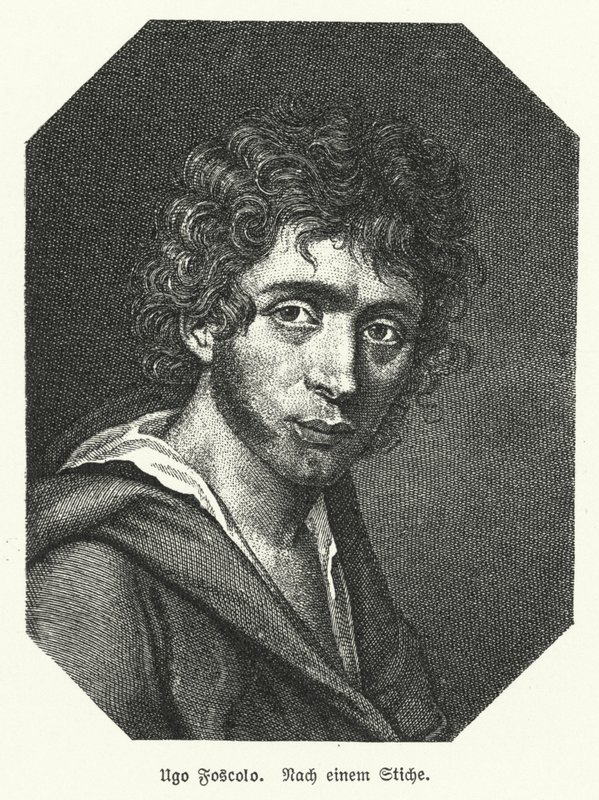 Ugo Foscolo, italiensk digter; soldat og revolutionær (litho) af German School