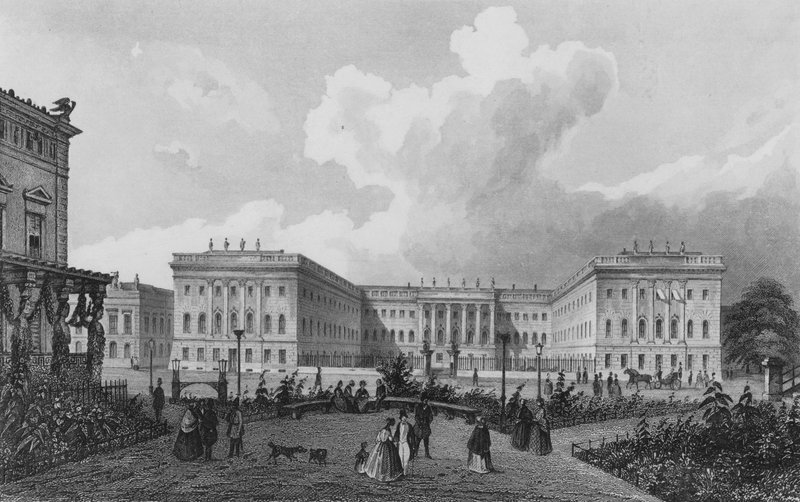 Universitetsbygninger, Berlin (stålgravering) af German School