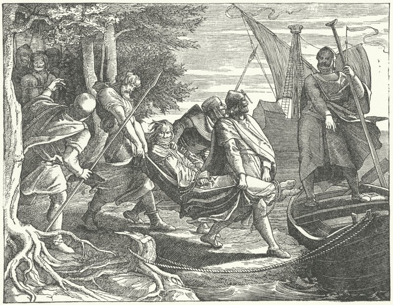 Valdemar II af Danmark taget til fange af Henrik I, greve af Schwerin af German School
