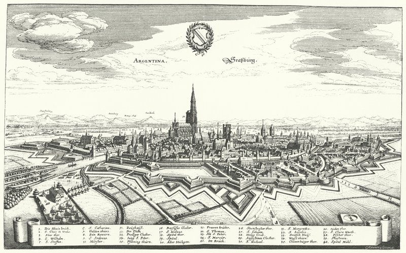 Udsigt over Strasbourg (gravering) af German School